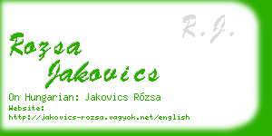 rozsa jakovics business card